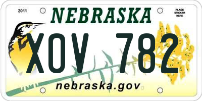 NE license plate XOV782