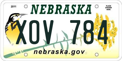 NE license plate XOV784