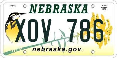 NE license plate XOV786