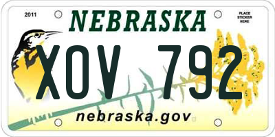 NE license plate XOV792