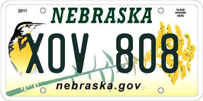 NE license plate XOV808