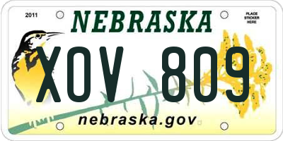 NE license plate XOV809