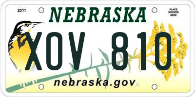 NE license plate XOV810