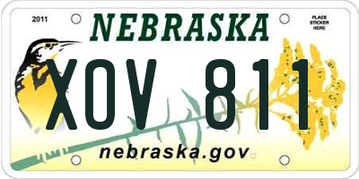 NE license plate XOV811
