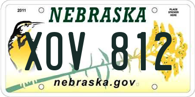NE license plate XOV812
