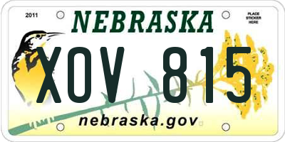 NE license plate XOV815