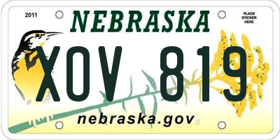 NE license plate XOV819
