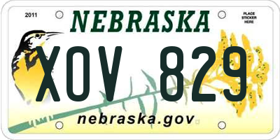 NE license plate XOV829