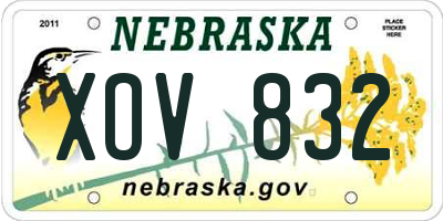 NE license plate XOV832