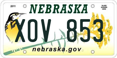 NE license plate XOV853