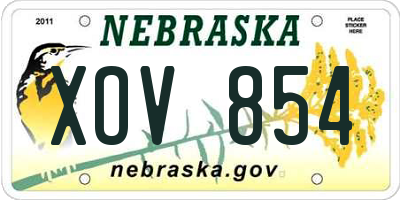 NE license plate XOV854