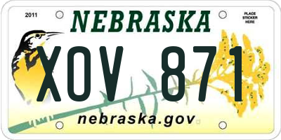 NE license plate XOV871