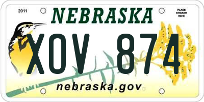 NE license plate XOV874