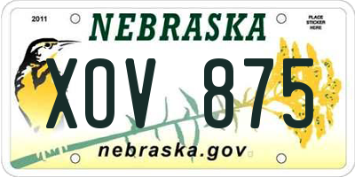NE license plate XOV875