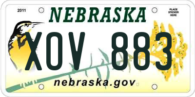 NE license plate XOV883