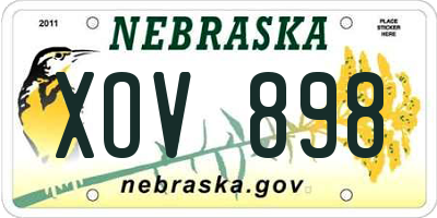 NE license plate XOV898