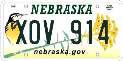 NE license plate XOV914