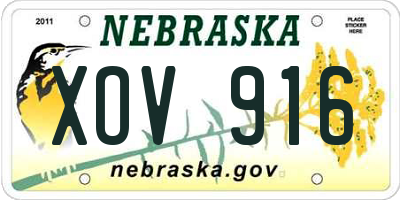 NE license plate XOV916