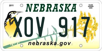 NE license plate XOV917