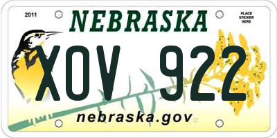 NE license plate XOV922
