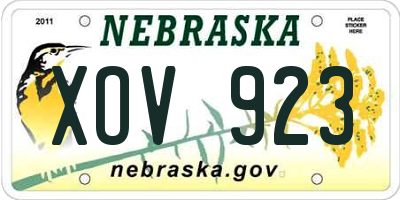 NE license plate XOV923