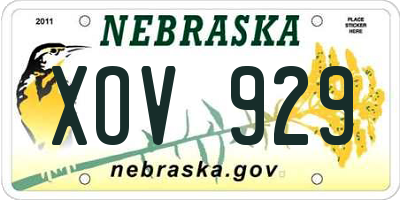 NE license plate XOV929