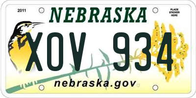 NE license plate XOV934