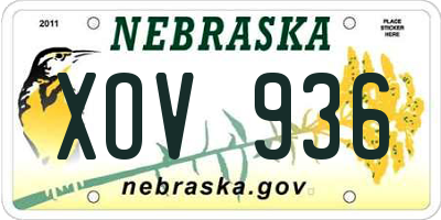 NE license plate XOV936