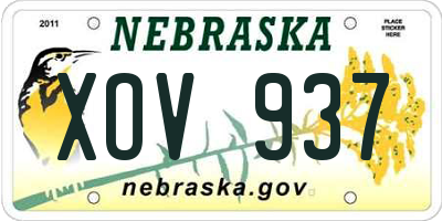 NE license plate XOV937