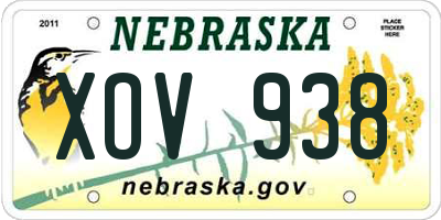 NE license plate XOV938