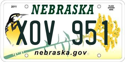 NE license plate XOV951