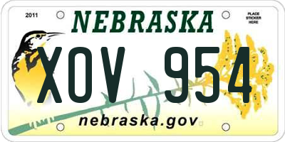 NE license plate XOV954
