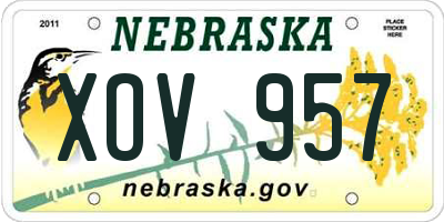 NE license plate XOV957