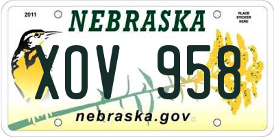 NE license plate XOV958
