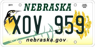NE license plate XOV959