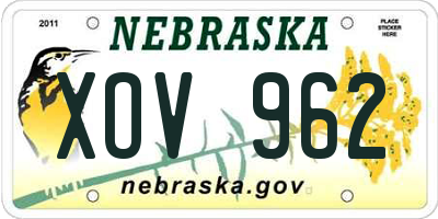 NE license plate XOV962