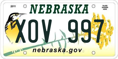 NE license plate XOV997