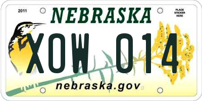 NE license plate XOW014