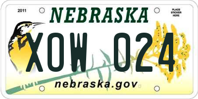NE license plate XOW024