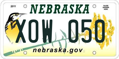 NE license plate XOW050