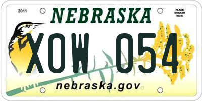 NE license plate XOW054