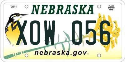 NE license plate XOW056