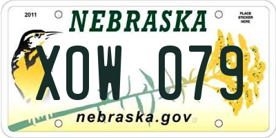 NE license plate XOW079