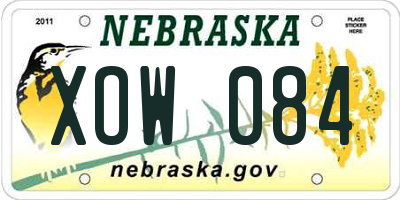 NE license plate XOW084