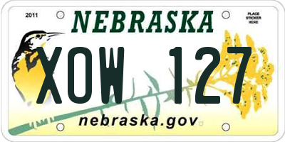 NE license plate XOW127