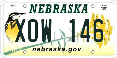 NE license plate XOW146