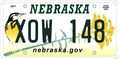 NE license plate XOW148