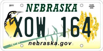 NE license plate XOW164