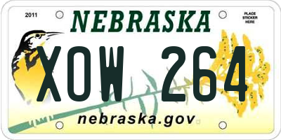NE license plate XOW264