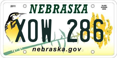NE license plate XOW286